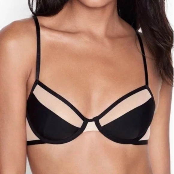 VICTORIA'S SECRET // Unlined Mesh Demi Bra 34F( 3D) - Picture 2 of 9